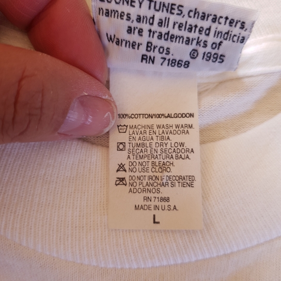 Looney Tunes Vintage 1995 AOP Sylvester Tweety Bird Cartoon Get A Life Tee Large - Picture 14 of 14